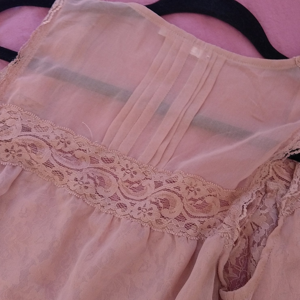 Lace net summery high low anthropologie open vest - Picture 6 of 6